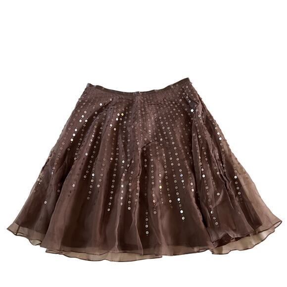 Brown Sequin Midi Skirt Plus Size 14 Event Holiday - Picture 1 of 8